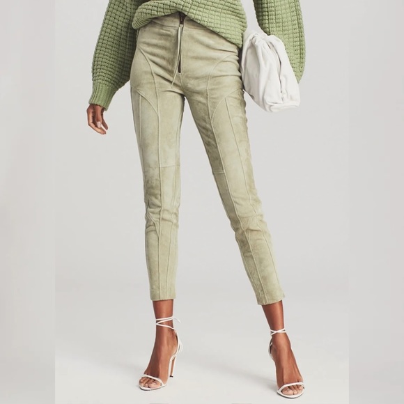 NWT RETROFETE James Suede Pants in Sage Size Small